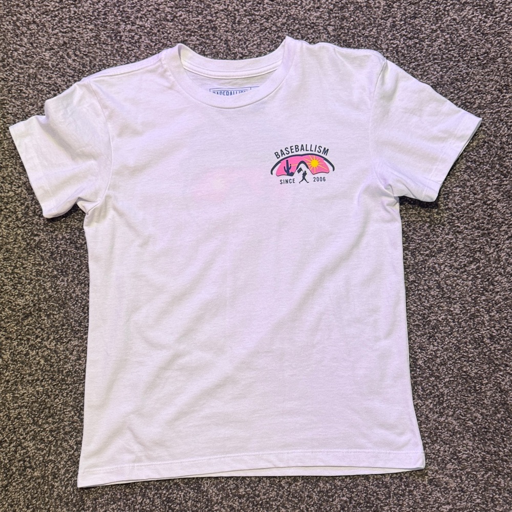 Baseballism Kids' White Graphic Tee - Sunset Crest